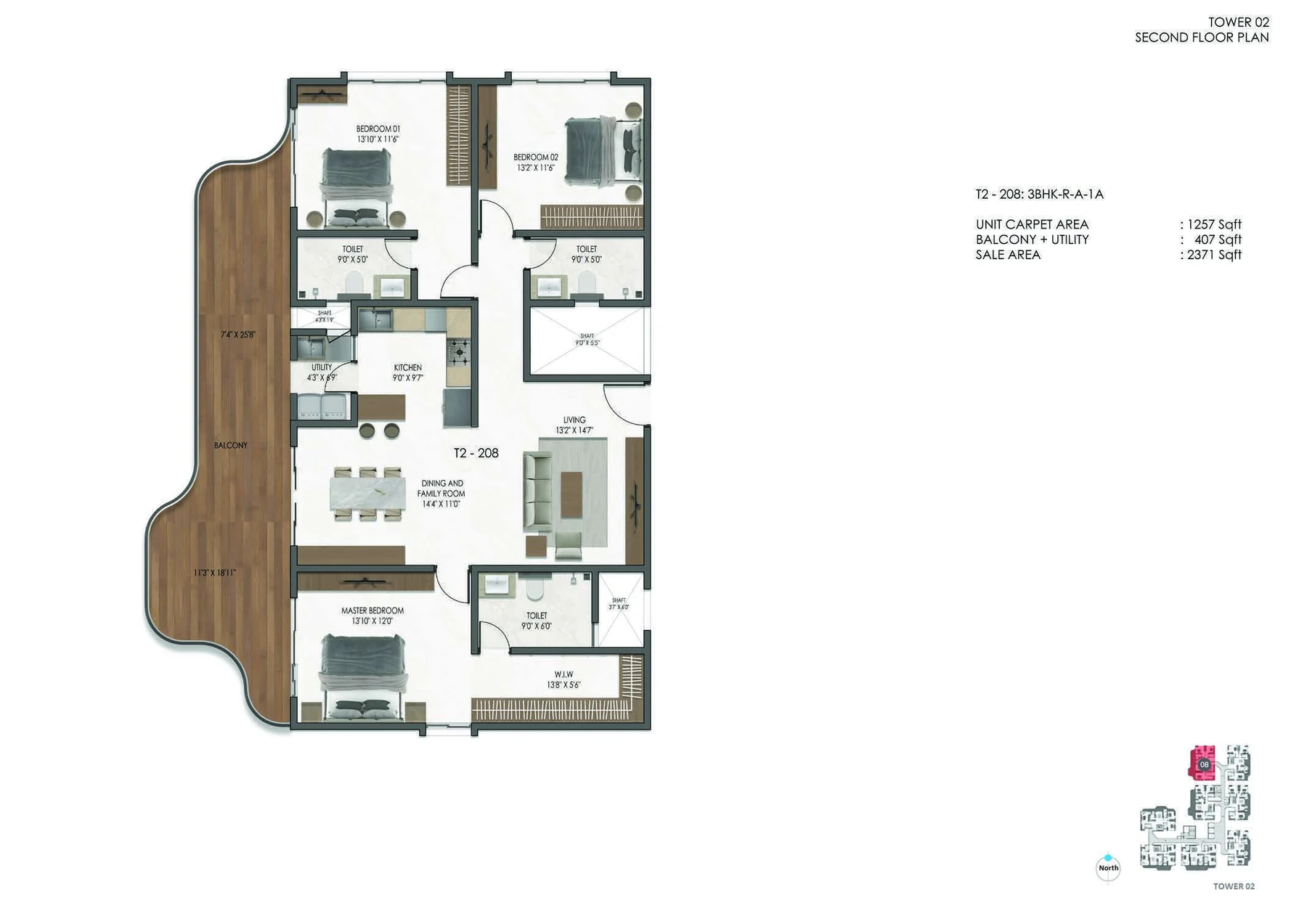 Tower 2 Alternate Stepped Floor Plan Layout